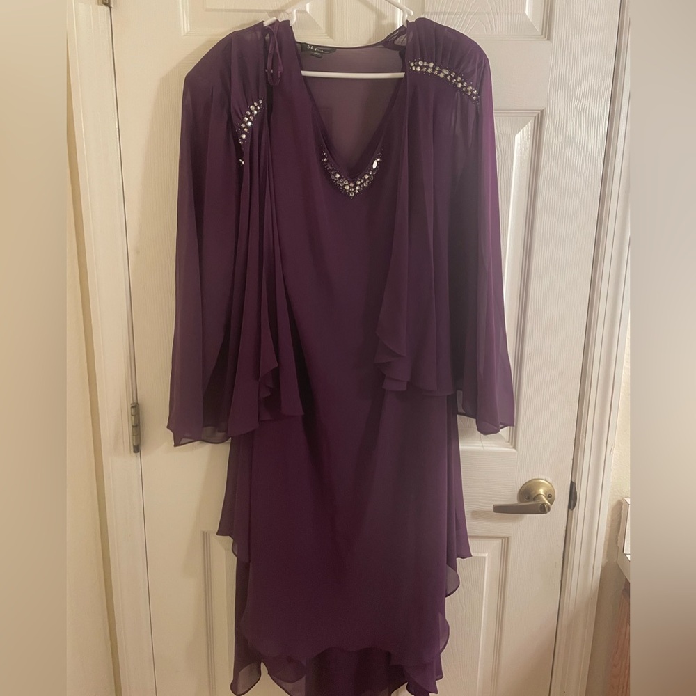MACY’S S.L. Fashions Eggplant Purple Formal Dress Size:18W